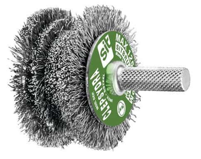 BROSSE CIRCULAIRE SUR TIGE POUR TUBES ACIER ONDULE