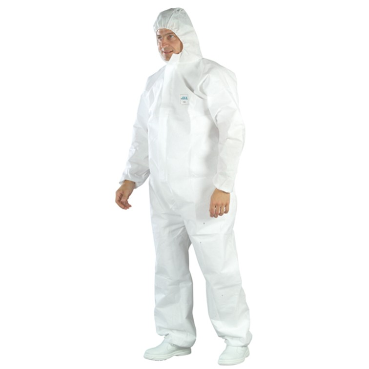 COMBINAISON SMS BLANCHE, CAGOULE, GLISSIERE T.XXL 65GR/M² TYPE 5-6 REF. 44105