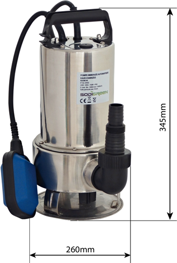 POMPE IMMERGEE AUTOMATIQUE INOX EAUX CHARGEES