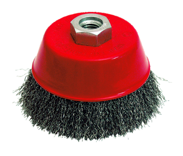 BROSSE CONIQUE ACIER ONDULE Ø80MM M14